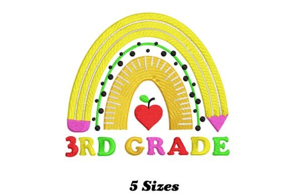 Delightful 3rd Grade Rainbow: A Seasonal Embroidery Gem